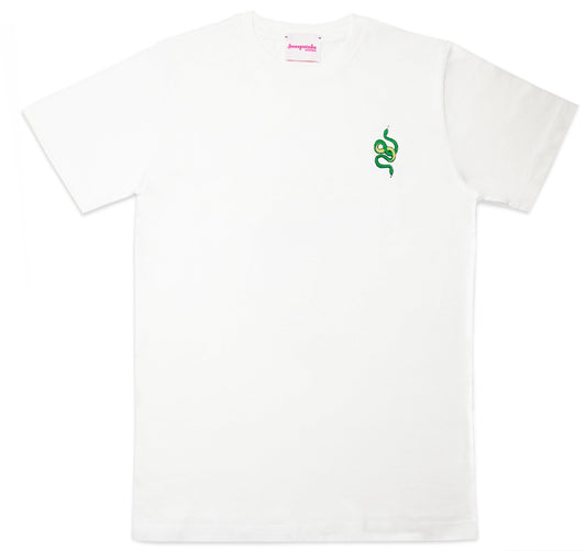Embroidered Snakes Tee (White) - Sweepstake Winners™