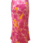 LeDoré Bias Skirt - Viola Floral Hot Pink/Orange Silk - Sweepstake Winners™