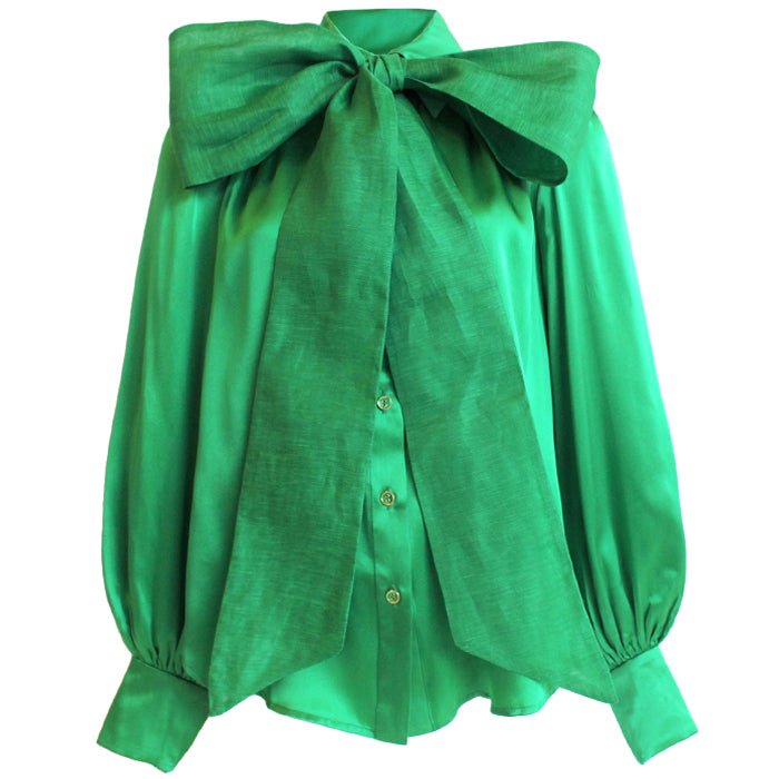 LeDoré Bow Blouse - Emerald Silk - Sweepstake Winners™