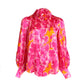 LeDoré Rosette Blouse - Viola Floral Hot Pink/Orange Silk - Sweepstake Winners™