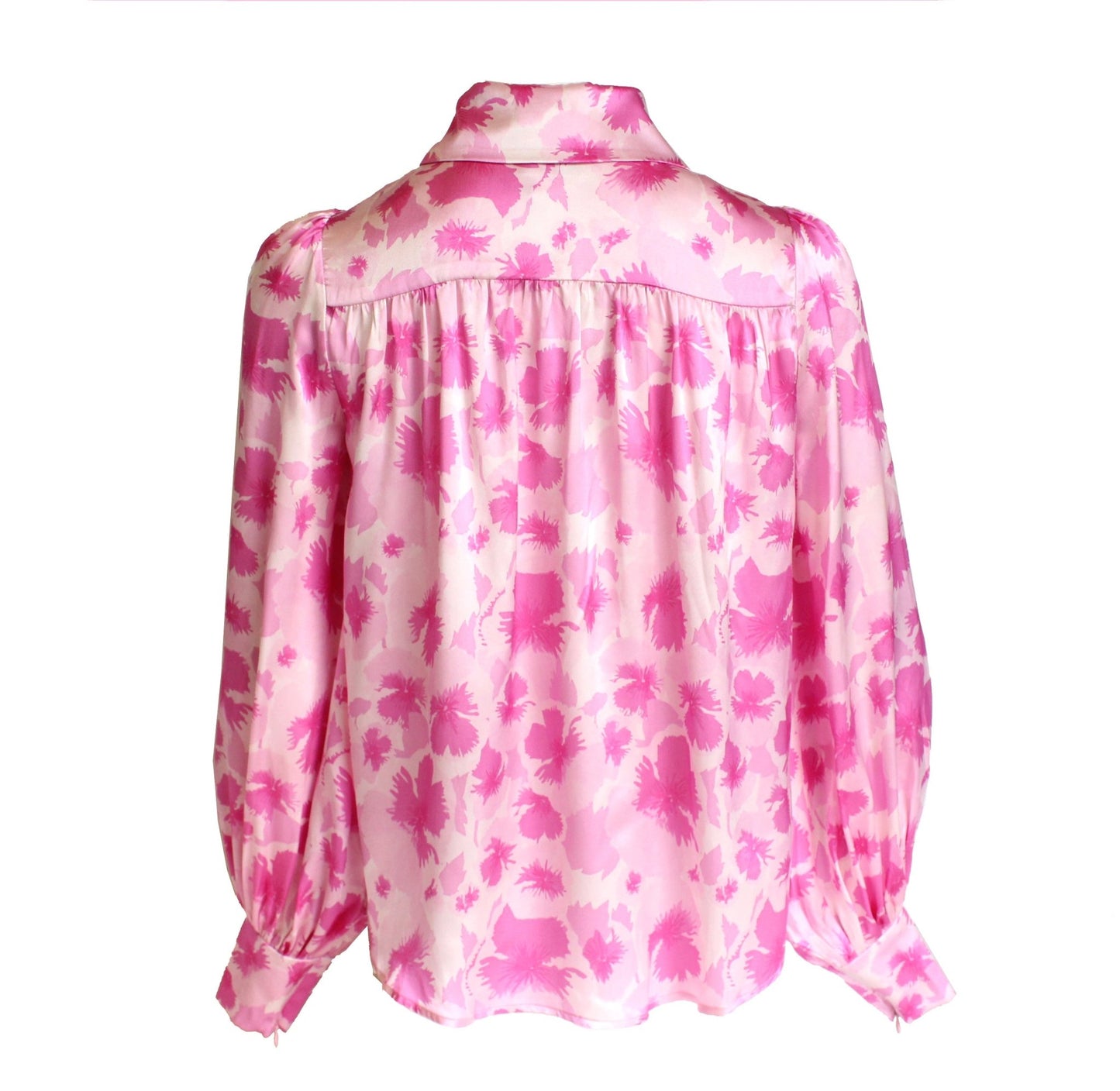 LeDoré Rosette Blouse - Viola Floral Pastel Pink Silk - Sweepstake Winners™